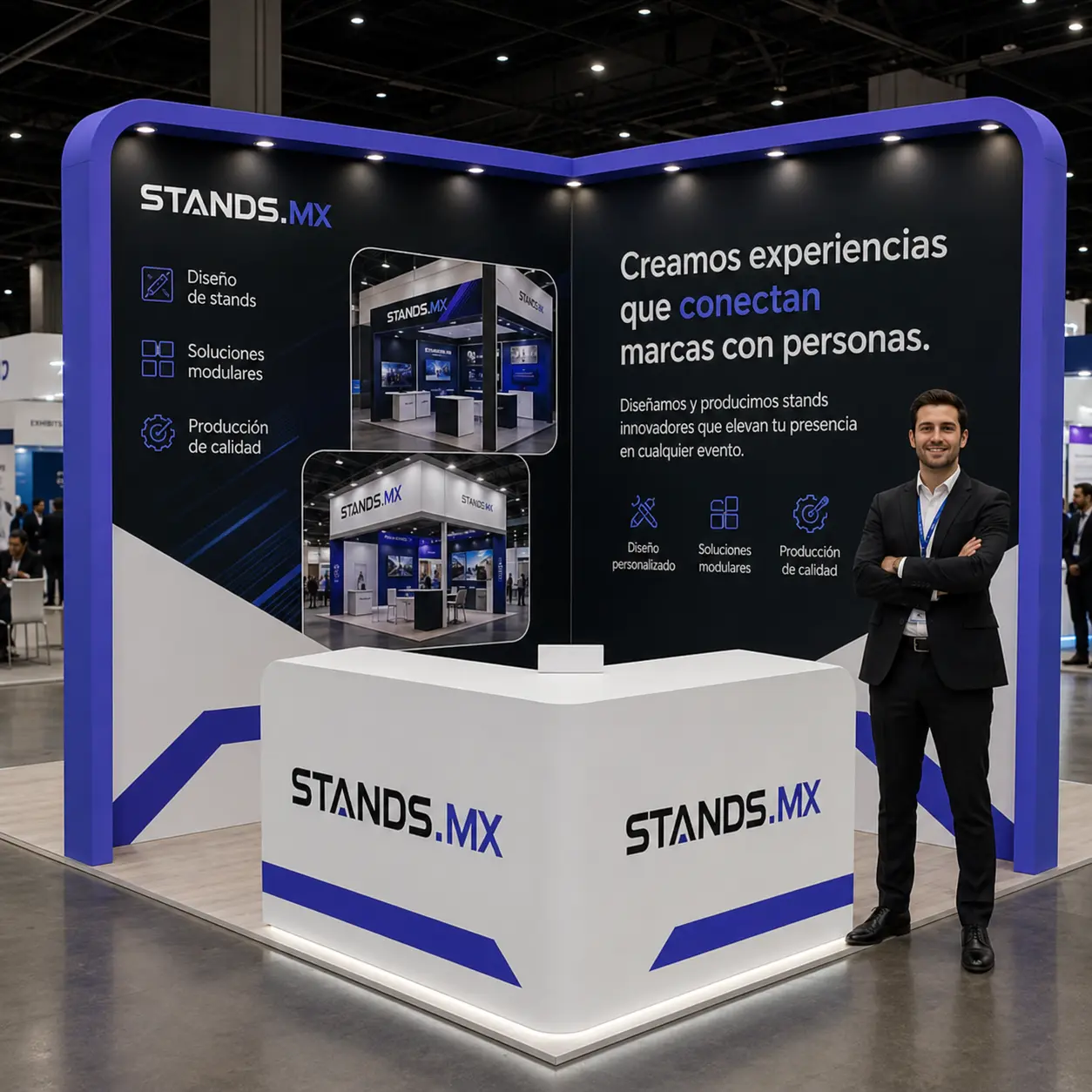 Stand 3x3 m Esquina — modelo Zúrich
