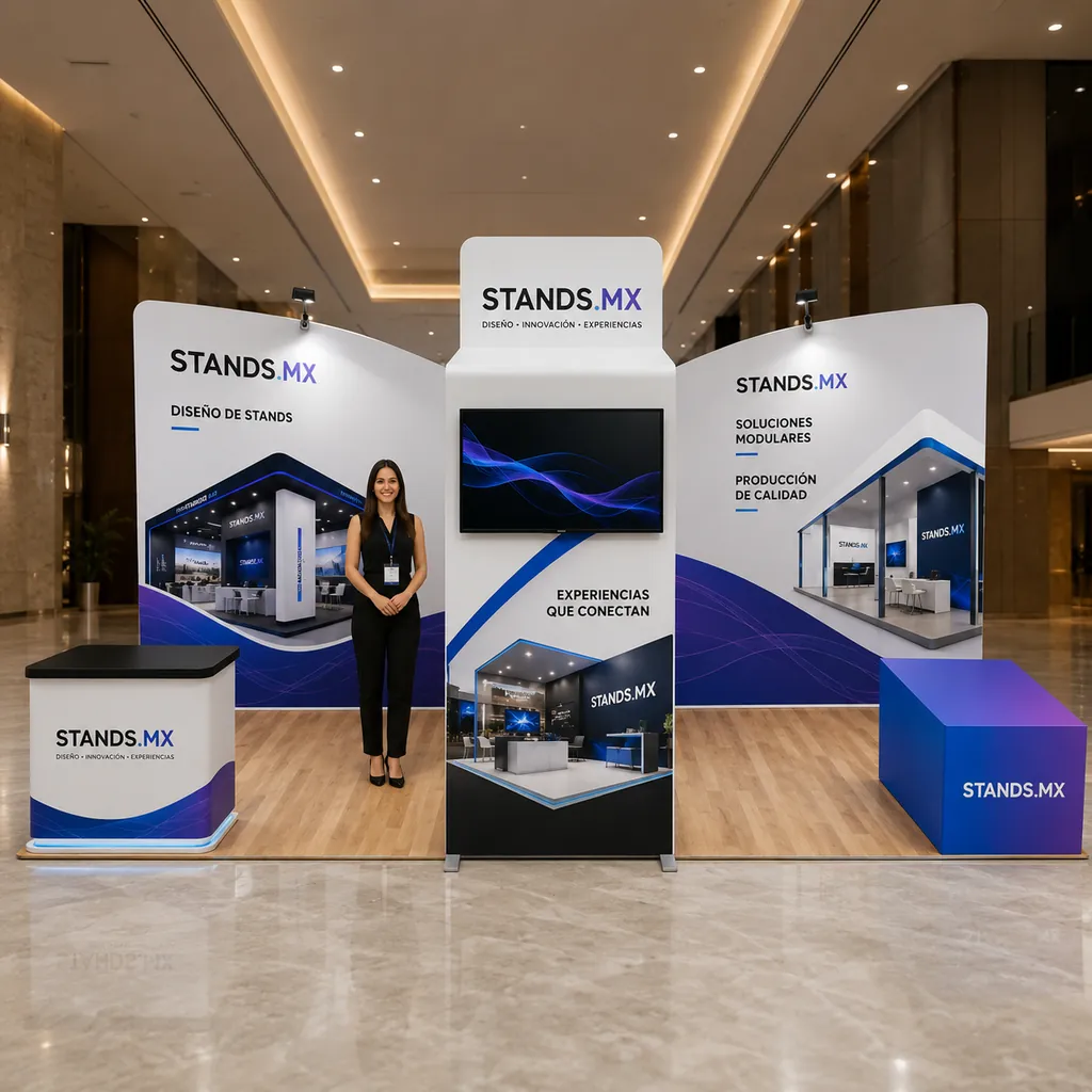 Stand 6x3 m Cabecera — modelo Milán