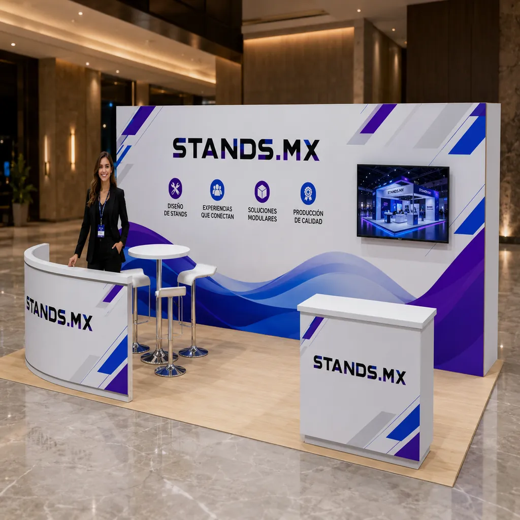 Stand 6x3 m Cabecera — modelo Bruselas