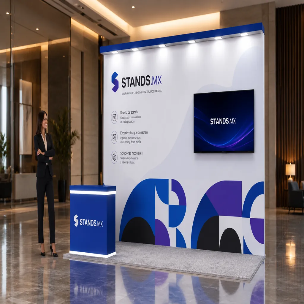 Stand 6x3 m Cabecera — modelo Atenas